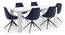 Kariba - Doris 6 Seater Dining Table Set (Blue, White High Gloss Finish) by Urban Ladder - Front View Design 1 - 297129