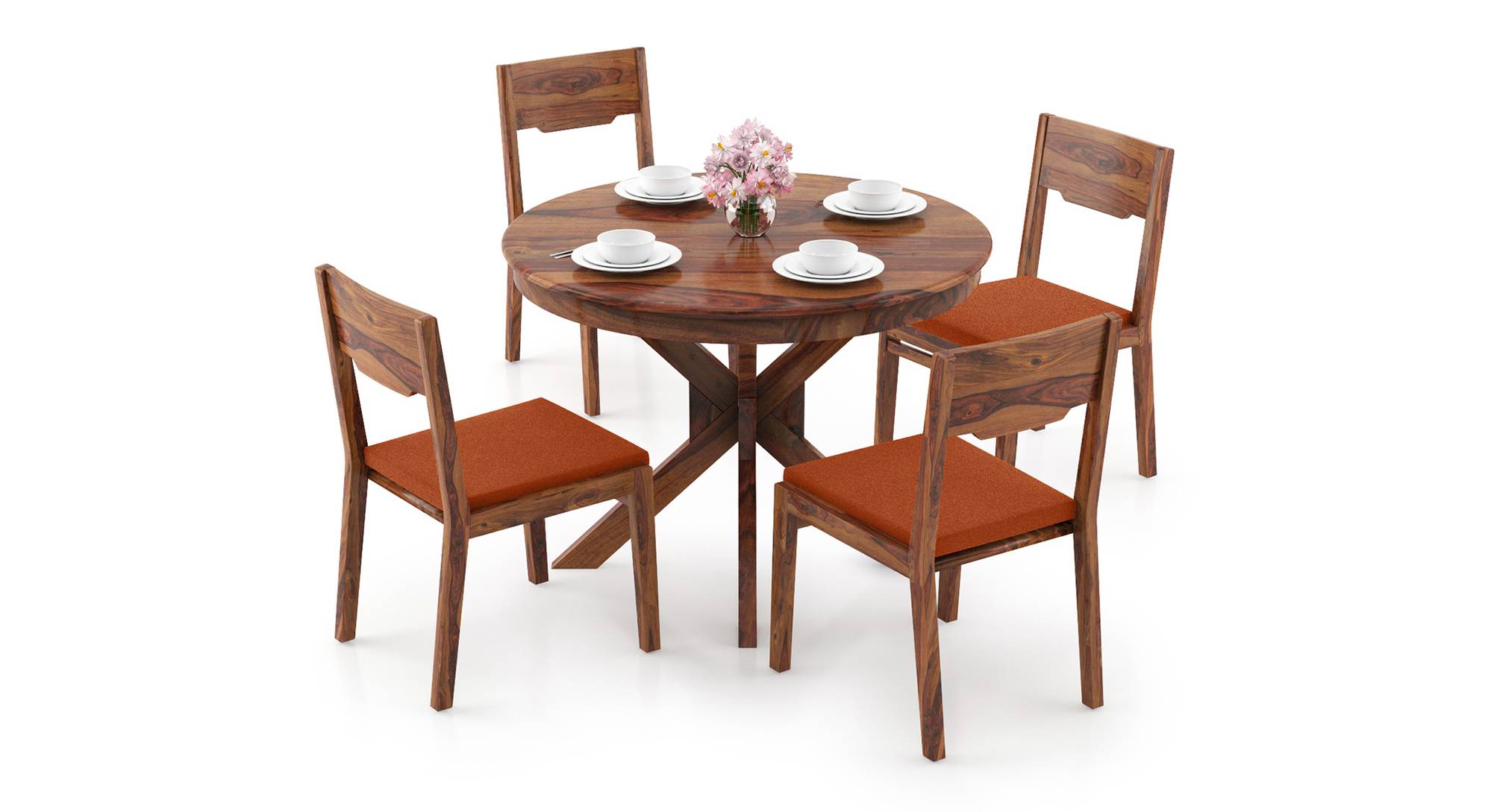Liana Kerry 4 Seater Round Dining Table Set Urban Ladder