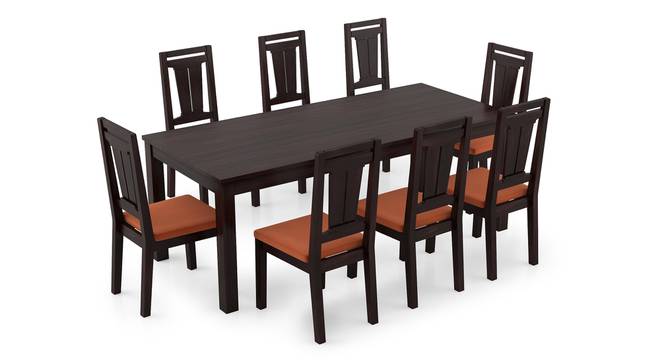 Arabia XXL - Martha 8 Seater Dining Table Set (Mahogany Finish, Burnt Orange) by Urban Ladder - Front View Design 1 - 297262