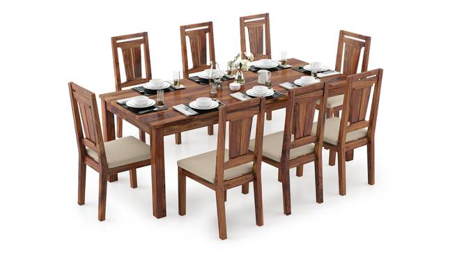 Arabia XXL - Martha 8 Seater Dining Table Set (Teak Finish, Wheat Brown) by Urban Ladder - Design 1 Full View - 297288