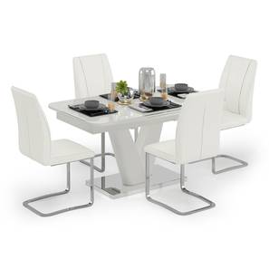 All 4 Seater Dining Table Sets Design Caribu 4 to 6 Extendable - Seneca 4 Seater Dining Table Set (White High Gloss Finish)