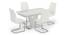 Caribu 4 to 6 Extendable - Seneca 4 Seater Dining Table Set (White High Gloss Finish) by Urban Ladder - Front View Design 1 - 297298