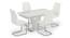 Caribu 4 to 6 Extendable - Seneca 6 Seater Dining Table Set (White High Gloss Finish) by Urban Ladder - Front View Design 1 - 297313