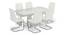 Caribu 4 to 6 Extendable - Seneca 6 Seater Dining Table Set (White High Gloss Finish) by Urban Ladder - Design 1 Side View - 297315