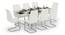 Caribu 6 to 8 Extendable - Seneca 6 Seater Dining Table Set (White High Gloss Finish) by Urban Ladder - Cross View Design 1 - 297329