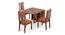 Danton 3-to-6 - Martha 6 Seater Folding Dining Table Set (Teak Finish, Burnt Orange) by Urban Ladder - Front View Design 1 - 297480