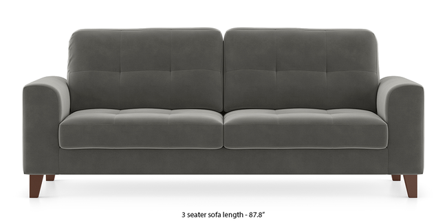 Verona Sofa (Ash Grey Velvet) (3-seater Custom Set - Sofas, None Standard Set - Sofas, Fabric Sofa Material, Regular Sofa Size, Regular Sofa Type, Ash Grey Velvet)