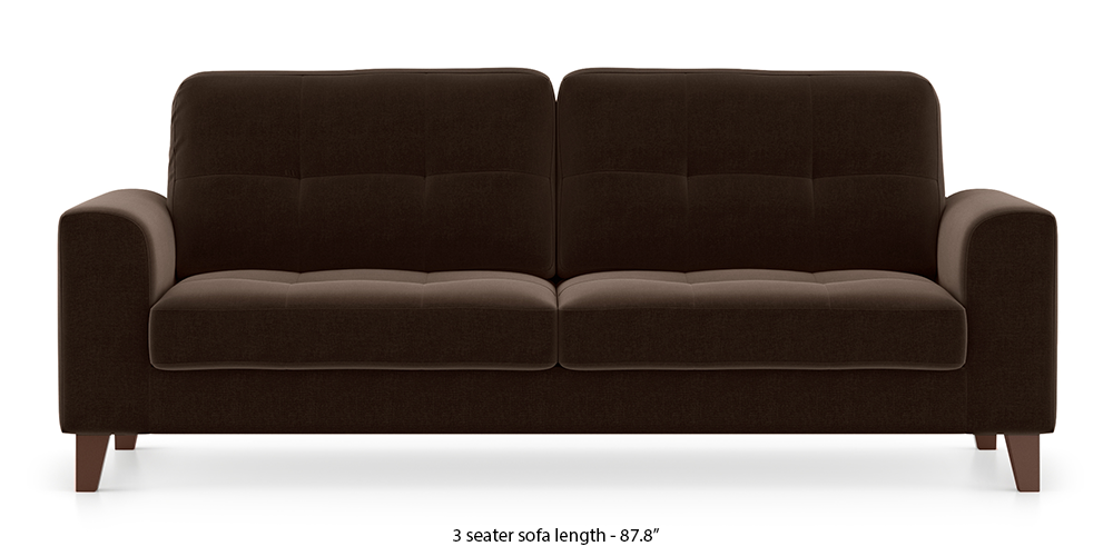 Verona Sofa (Dark Earth) (3-seater Custom Set - Sofas, None Standard Set - Sofas, Dark Earth, Fabric Sofa Material, Regular Sofa Size, Regular Sofa Type) by Urban Ladder - - 297919