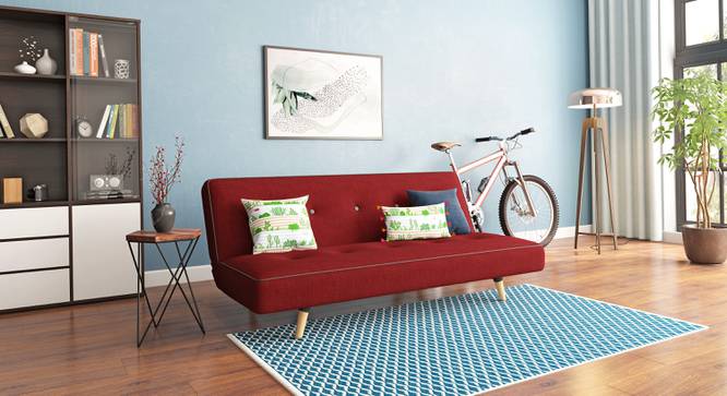 Zehnloch Sofa Cum Bed (Salsa Red) by Urban Ladder - Front View Design 1 - 298386