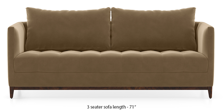 Florence Compact Sofa (Fawn Velvet) by Urban Ladder