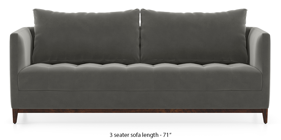 Florence Compact Sofa (Ash Grey Velvet) by Urban Ladder