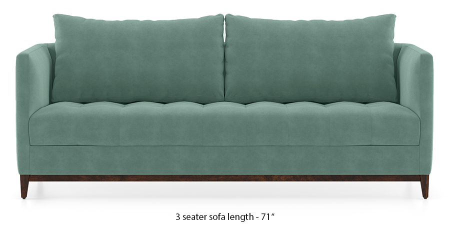 Florence Compact Sofa (Dusty Turquoise Velvet) by Urban Ladder