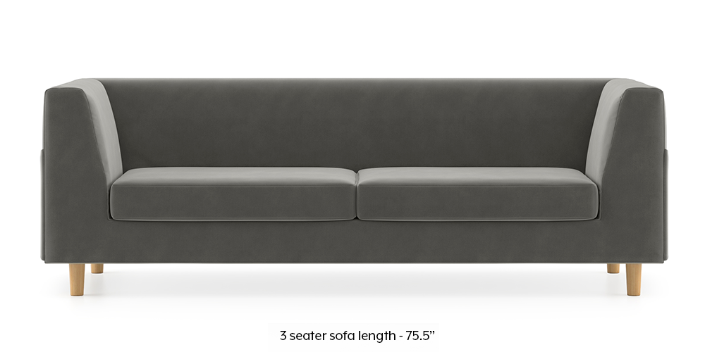 Armeo Sofa (Ash Grey Velvet) by Urban Ladder - - 