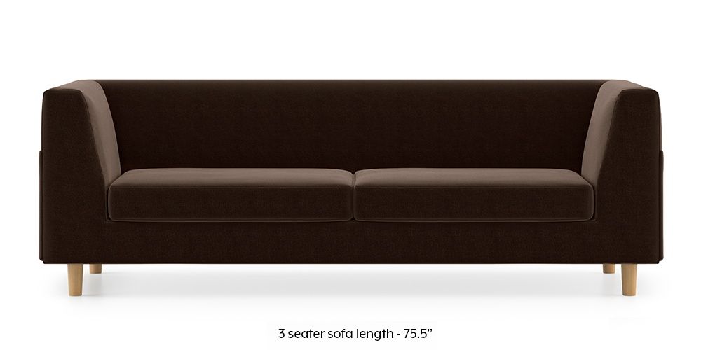 Rubik Sofa (Dark Earth) (3-seater Custom Set - Sofas, None Standard Set - Sofas, Dark Earth, Fabric Sofa Material, Regular Sofa Size, Regular Sofa Type) by Urban Ladder - - 299448