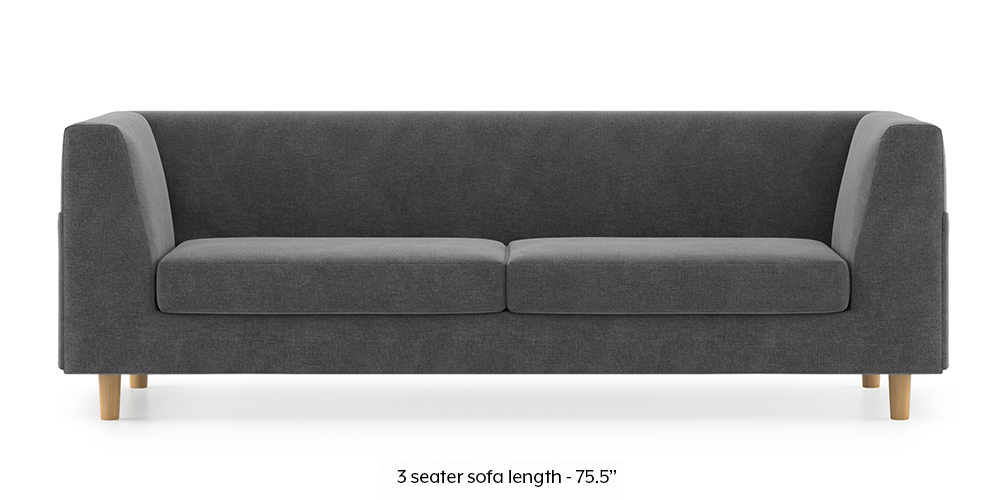 Rubik Sofa (Smoke Grey) (2-seater Custom Set - Sofas, None Standard Set - Sofas, Smoke, Fabric Sofa Material, Regular Sofa Size, Regular Sofa Type) by Urban Ladder - - 299702