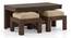 Kivaha 2-Seater Coffee Table Set (Walnut Finish, Beige) by Urban Ladder - Front View Design 1 - 300513
