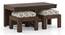 Kivaha 2-Seater Coffee Table Set (Walnut Finish, Morocco Lattice Beige) by Urban Ladder - Front View Design 1 - 300520