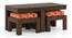 Kivaha 2-Seater Coffee Table Set (Walnut Finish, Morocco Lattice Rust) by Urban Ladder - Cross View Design 1 - 300528