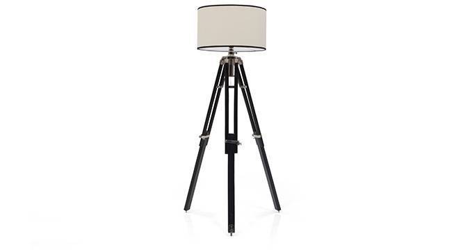 Hubble Tripod Floor Lamp (Black Base Finish, Cylindrical Shade Shape, White Shade Color) by Urban Ladder - Front View Design 1 - 300600