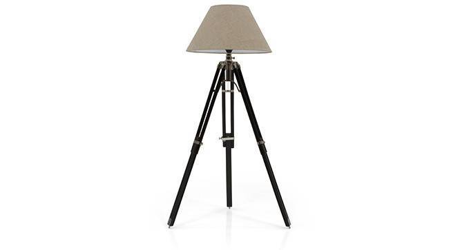 Hubble Tripod Floor Lamp (Black Base Finish, Natural Shade Color, Conical Shade Shape) by Urban Ladder - Front View Design 1 - 300610