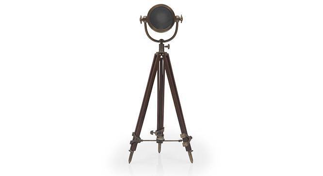 Endeavour Tripod Floor Lamp (Natural Base Finish, Cylindrical Shade Shape, Brass Shade Color) by Urban Ladder - Front View Design 1 - 300628