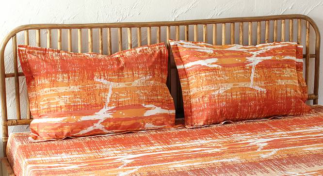 Betka Bedsheet Set (Orange, Single Size) by Urban Ladder - Design 1 Full View - 301573