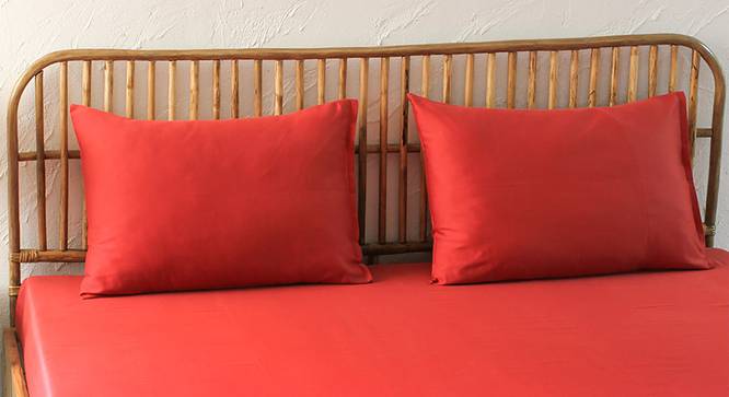 Cherry Bedsheet Set (Red, Double Size) by Urban Ladder - Design 1 Full View - 301578