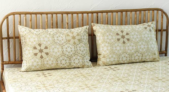 Darpan Bedsheet Set (Beige, King Size) by Urban Ladder - Design 1 Full View - 301628