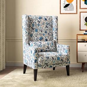 Wing Lounge Chairs Design Morgen Fabric Lounge Chair in Calico Floral Retreat Blue
