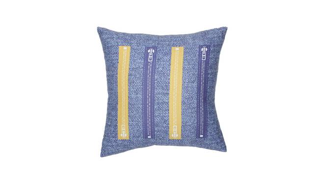 Zipper Cushion Cover (Blue, 41 x 41 cm  (16" X 16") Cushion Size) by Urban Ladder - Front View Design 1 - 302171