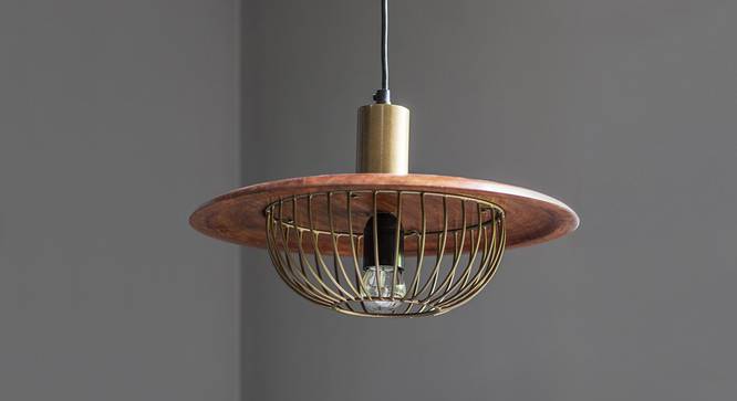 Minya Hanging Lamp (Walnut Finish, Dome Shape) by Urban Ladder - Front View Design 1 - 302331