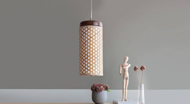 Tessere Hanging Lamp (Walnut Finish) by Urban Ladder - Front View Design 1 - 302355