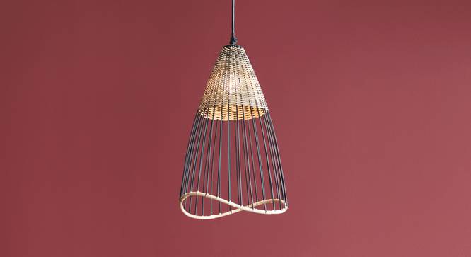 Kyoto Hanging Lamp (Black Finish, Tall Size, Conical Shape) by Urban Ladder - Design 1 Full View - 302435