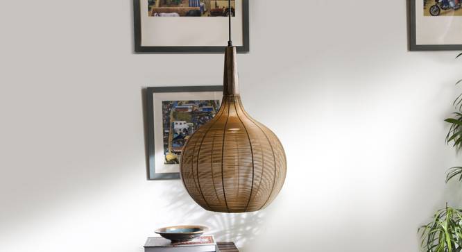 Tappa Hanging Lamp (Gold Finish, Drop Shape) by Urban Ladder - Design 1 Full View - 302454