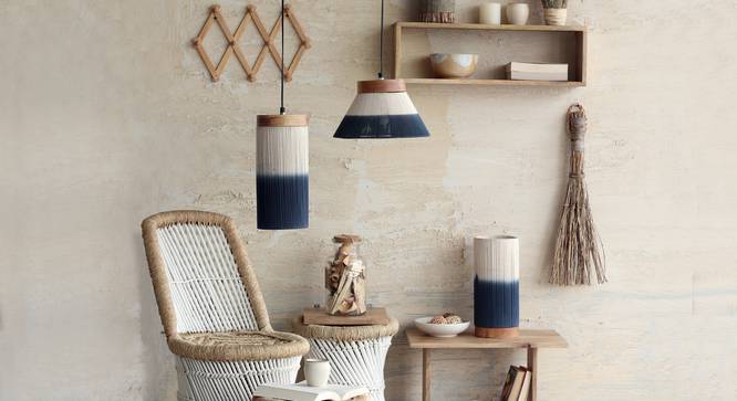 Afreen Table Lamp (Blue Finish) by Urban Ladder - Front View Design 1 - 302480