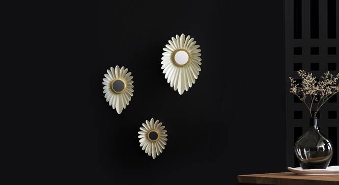 Falcon Wall Mirror - Set of 3 (Ivory Finish) by Urban Ladder - Full View - 