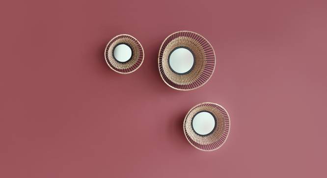 Kyoto Wall Mirror - Set of 3 (Black Finish) by Urban Ladder - Design 1 Half View - 302596