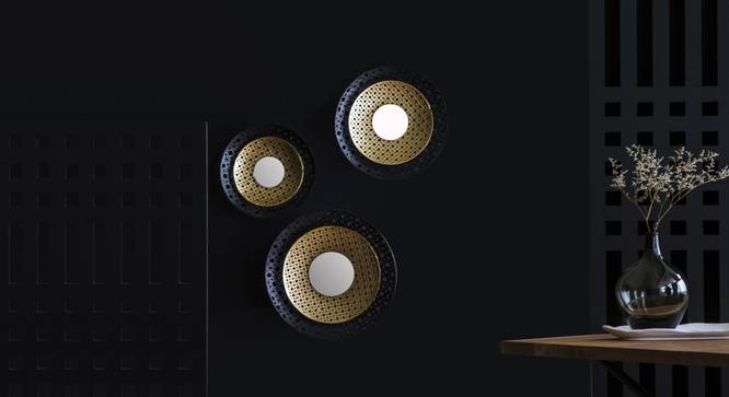 Louvre Wall Mirror - Set of 3 (Black Finish, Round Shape) by Urban Ladder - Design 1 Full View - 302605