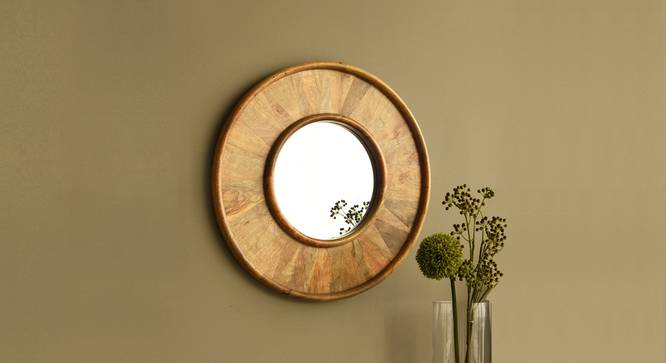 Madelra Wall Mirror (Natural Finish, Round Shape) by Urban Ladder - Design 1 Half View - 302610