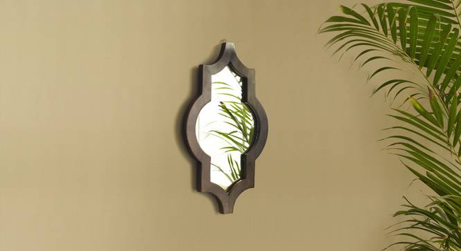 Ramon Wall Mirror (Dark Walnut Finish, Hexagon Shape) by Urban Ladder - Design 1 Half View - 302628