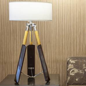 Table Lamps Design Cricket Tripod Lamp (Brown, White Shade Colour, Cotton Shade Material)