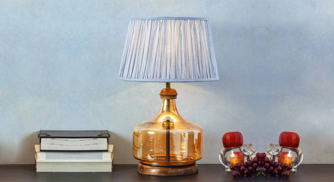 Alexandro Table Lamp (Amber, White Shade Colour, Cotton Shade Material) by Urban Ladder - Design 1 Half View - 302678