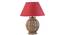 Astros Table Lamp (Natural, Cotton Shade Material, Maroon Shade Colour) by Urban Ladder - Front View Design 1 - 302761