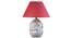 Bradbury Table Lamp (Cotton Shade Material, White - Distressed Finish, Maroon Shade Colour) by Urban Ladder - Design 1 Details - 302823