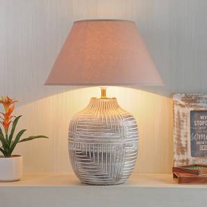 Table Lamps Design Cumberland Table Lamp (Cotton Shade Material, White - Distressed Finish, Beige Shade Colour)