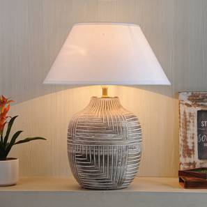 Table Lamps Design Cumberland Table Lamp (White Shade Colour, Cotton Shade Material, White - Distressed Finish)