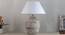 Cumberland Table Lamp (White Shade Colour, Cotton Shade Material, White - Distressed Finish) by Urban Ladder - Design 1 Semi Side View - 302912