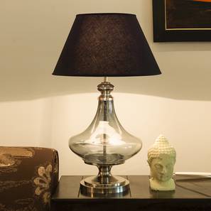 Blue Lamp Design Delicea Table Lamp (Blue, Black Shade Colour, Cotton Shade Material)