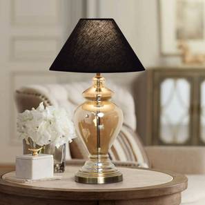Table Lamps In New Delhi Design Zelda Table Lamp (Black Shade Colour, Cotton Shade Material, Champagne)