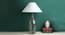 Whirlpool Table Lamp (Grey, White Shade Colour, Cotton Shade Material) by Urban Ladder - Design 1 Semi Side View - 302956